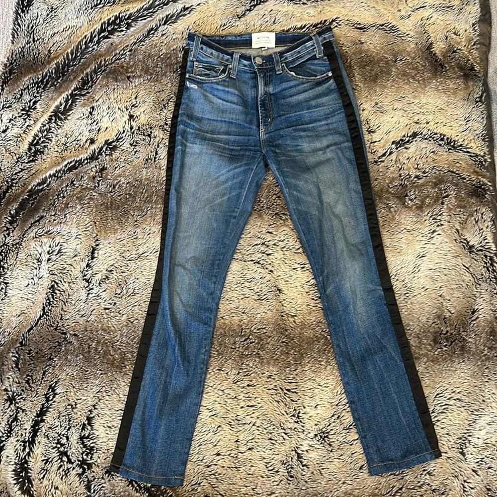 McGuire Medium Wash Jeans with Silky Black Stripe Down Sides Size 25